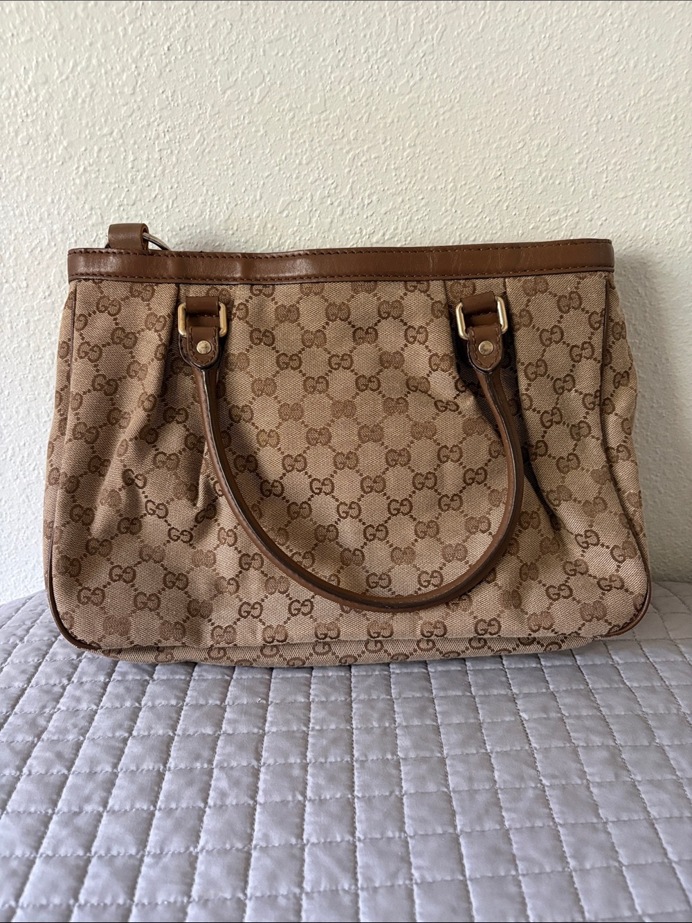 Gucci Brown/Beige GG Canvas Shoulder Bag